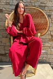 Santos Cushion Cotton Heathcliff Blouse Sangria